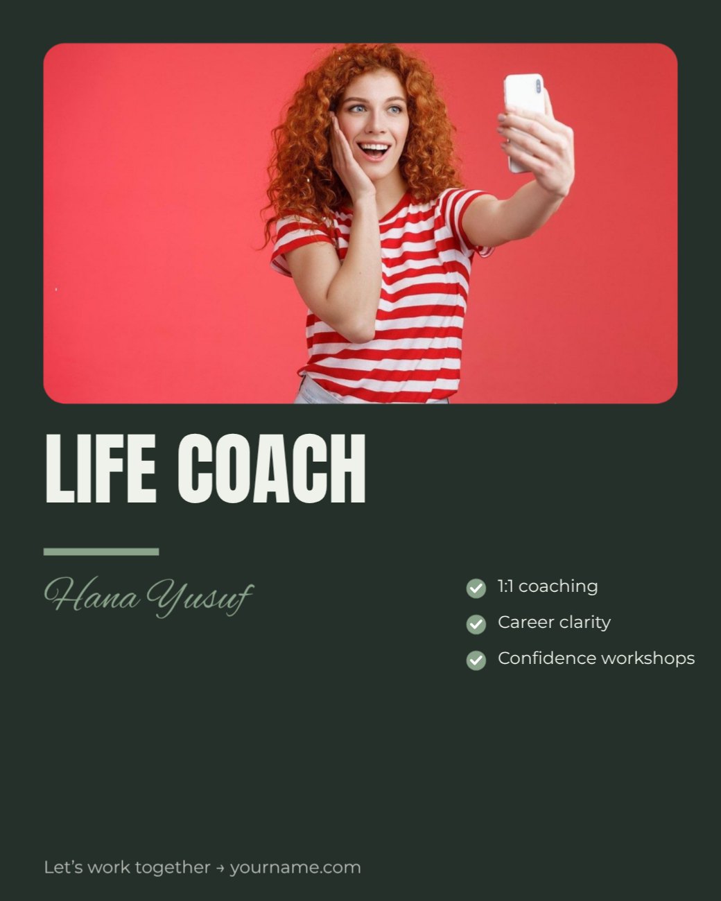 Life Coach Personal Brand Post — editable social media template