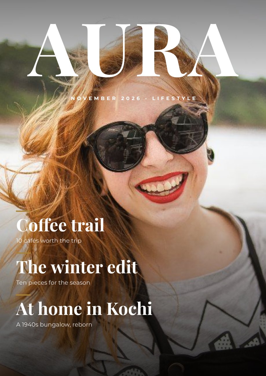 Lifestyle Magazine Cover — editable marketing template