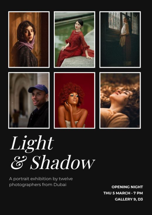 Light & Shadow Photo Exhibition Poster — free poster template