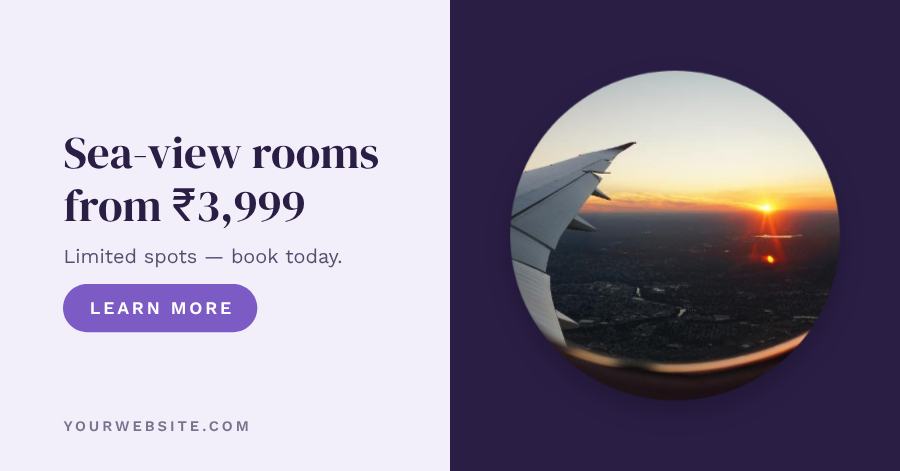 Lilac Book a Stay Facebook Post — editable social media template