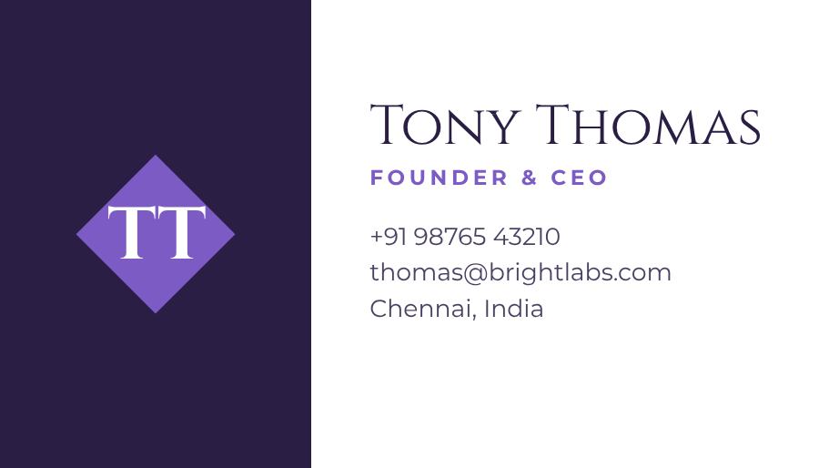 Lilac Bright Labs Split Business Card — editable business template