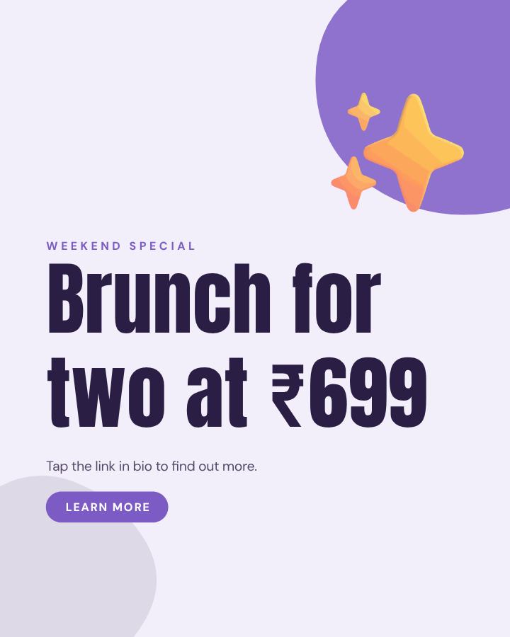 Lilac Brunch for two at ₹699 Announcement Post — editable social media template