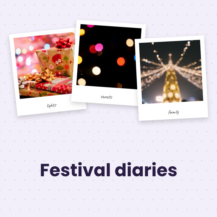 Lilac Festival diaries 3 Polaroid Album Page — editable photo collage template