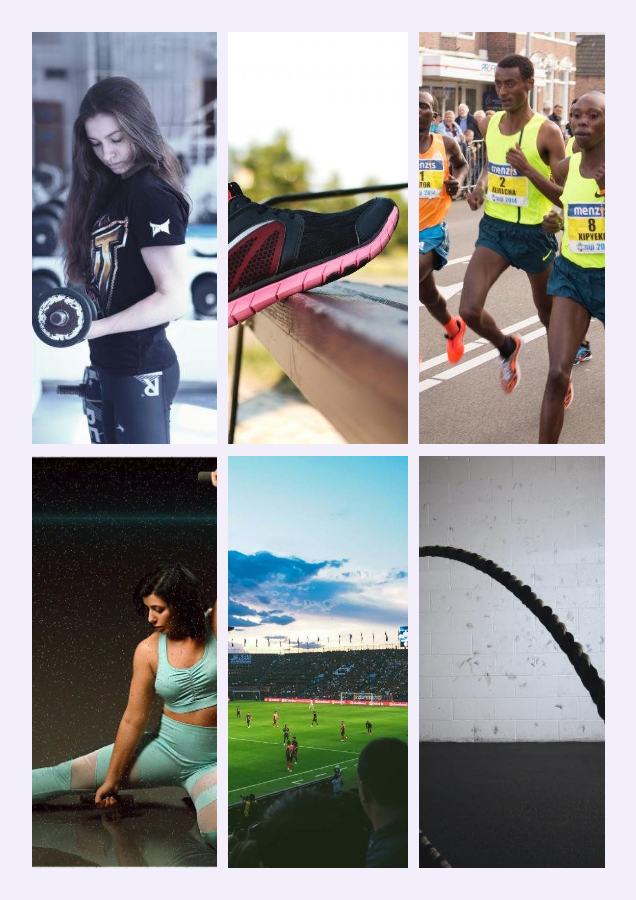Lilac Fitness journey 6 Photo Collage — editable photo collage template