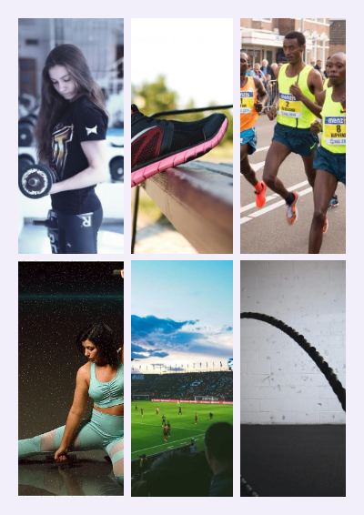 Lilac Fitness journey 6 Photo Collage template