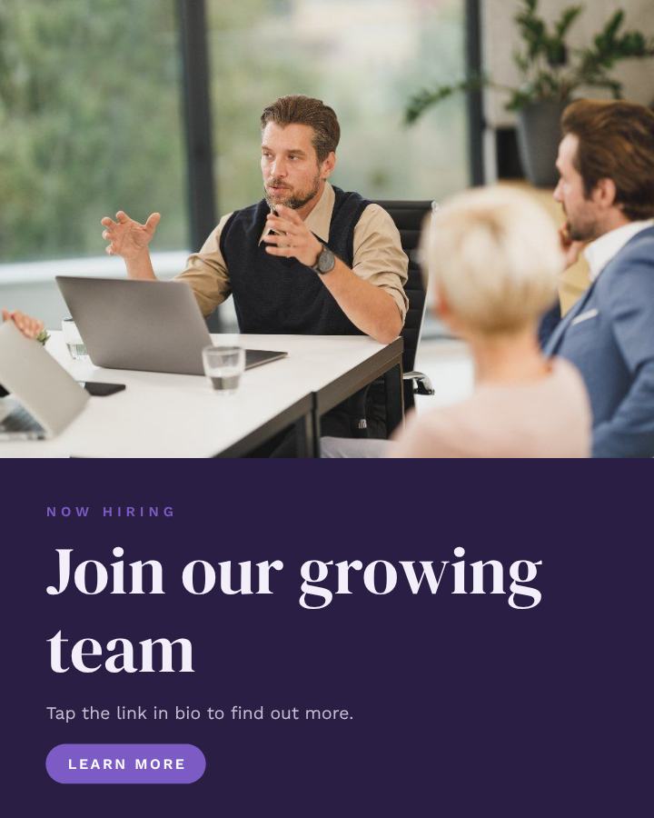Lilac Join our growing team Announcement Post — editable social media template