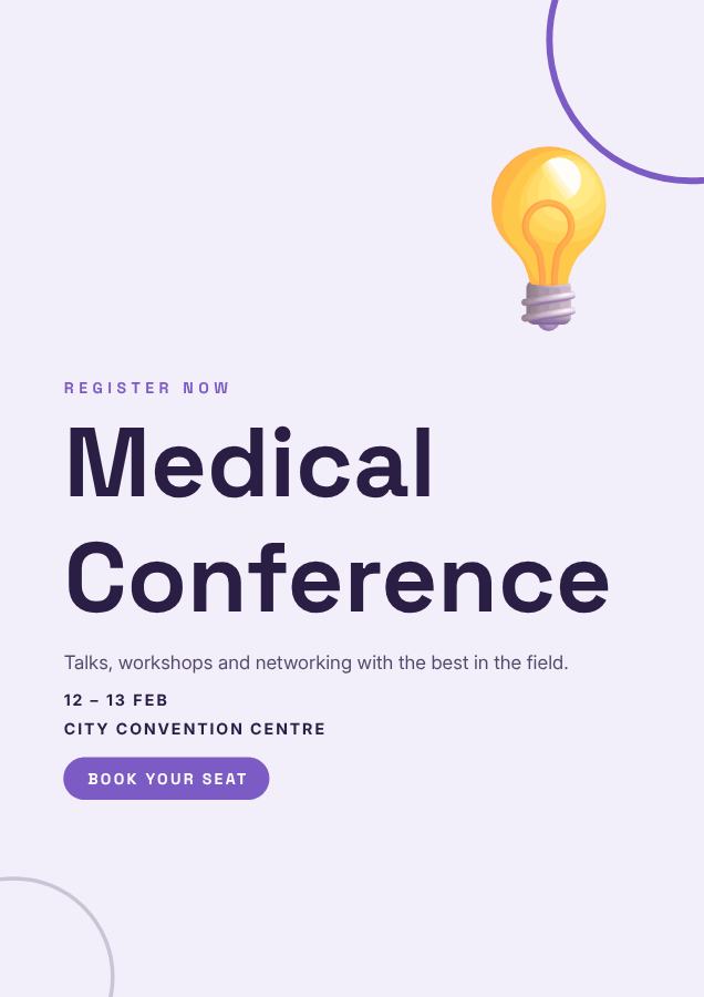 Lilac Medical Conference Flyer — editable events template