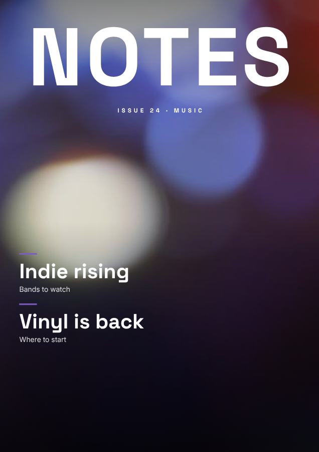 Lilac NOTES Music Magazine Cover Issue 24 — editable marketing template