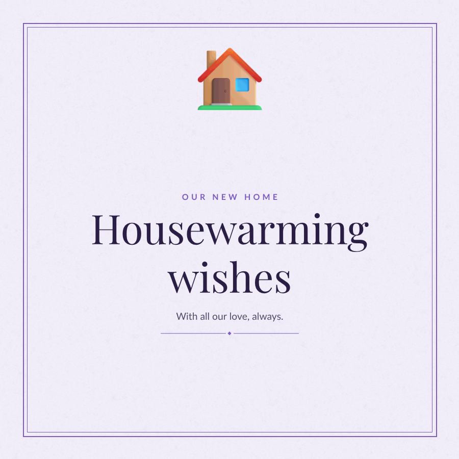 Lilac Our new home Housewarming wishes Square — editable love & family template