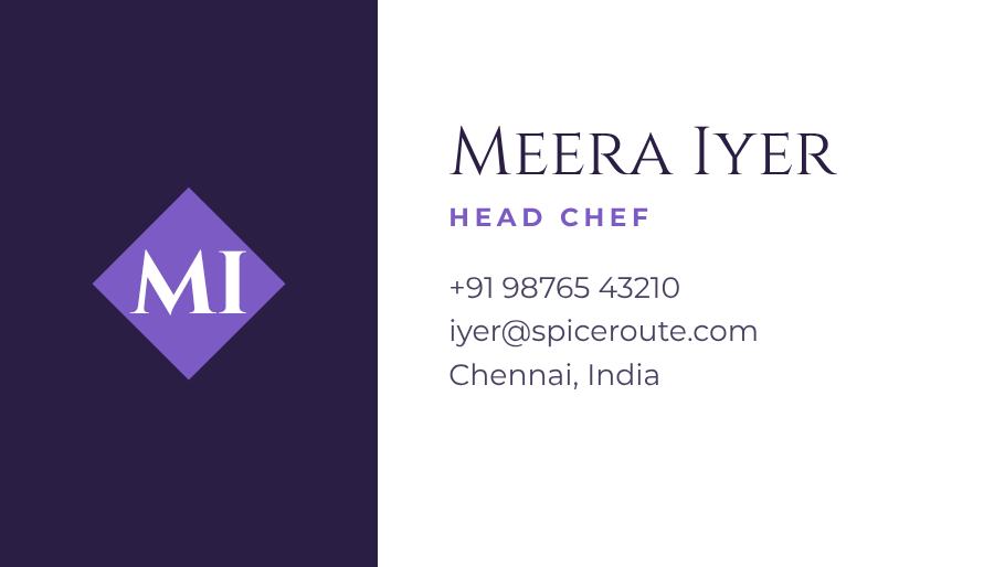 Lilac Spice Route Split Business Card — editable business template