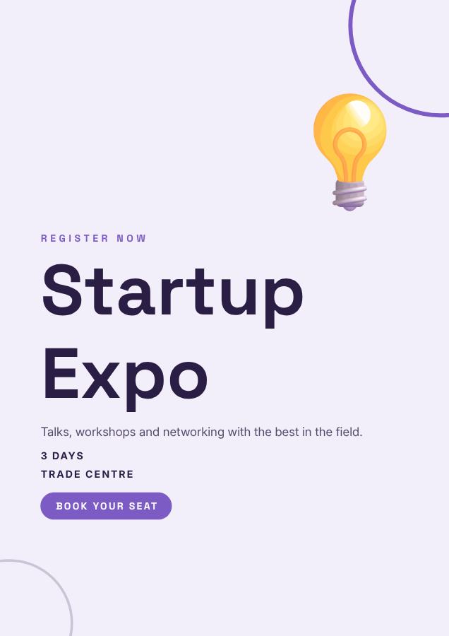 Lilac Startup Expo Flyer — editable events template