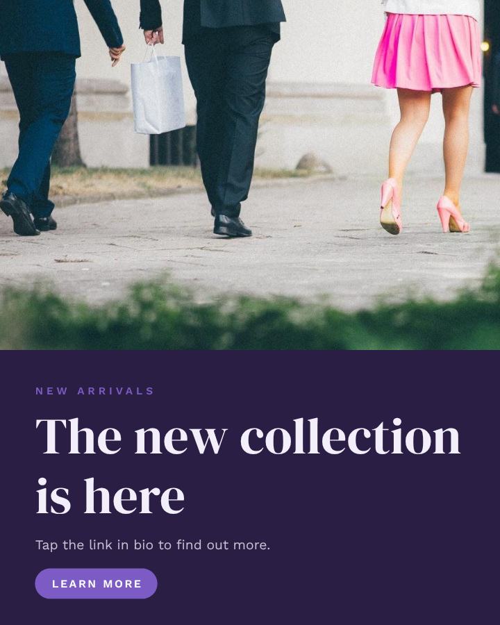 Lilac The new collection is here Announcement Post — editable social media template