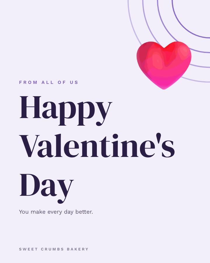 Lilac Valentine's Day Business Wishes Post — editable festivals template