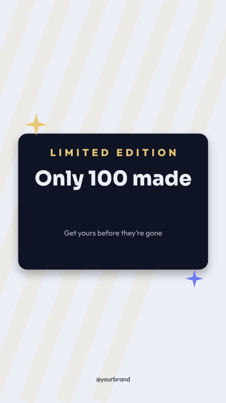 Limited edition Promo Story — editable marketing template