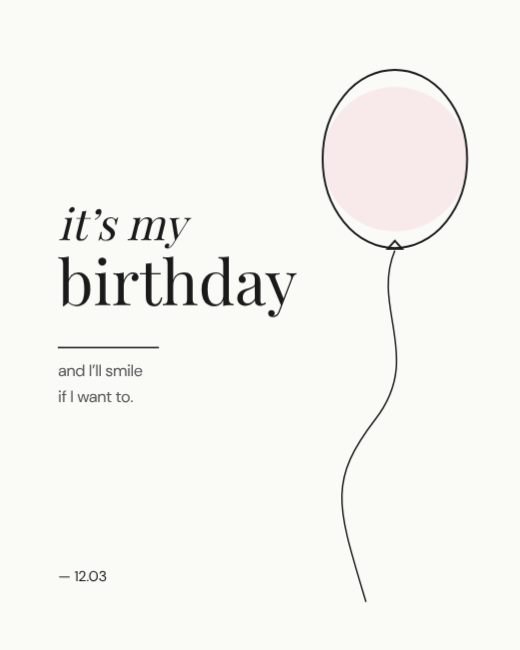 Line Art Balloon Minimal Birthday template