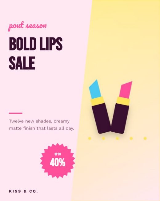 Lipstick Split Sale Ad template