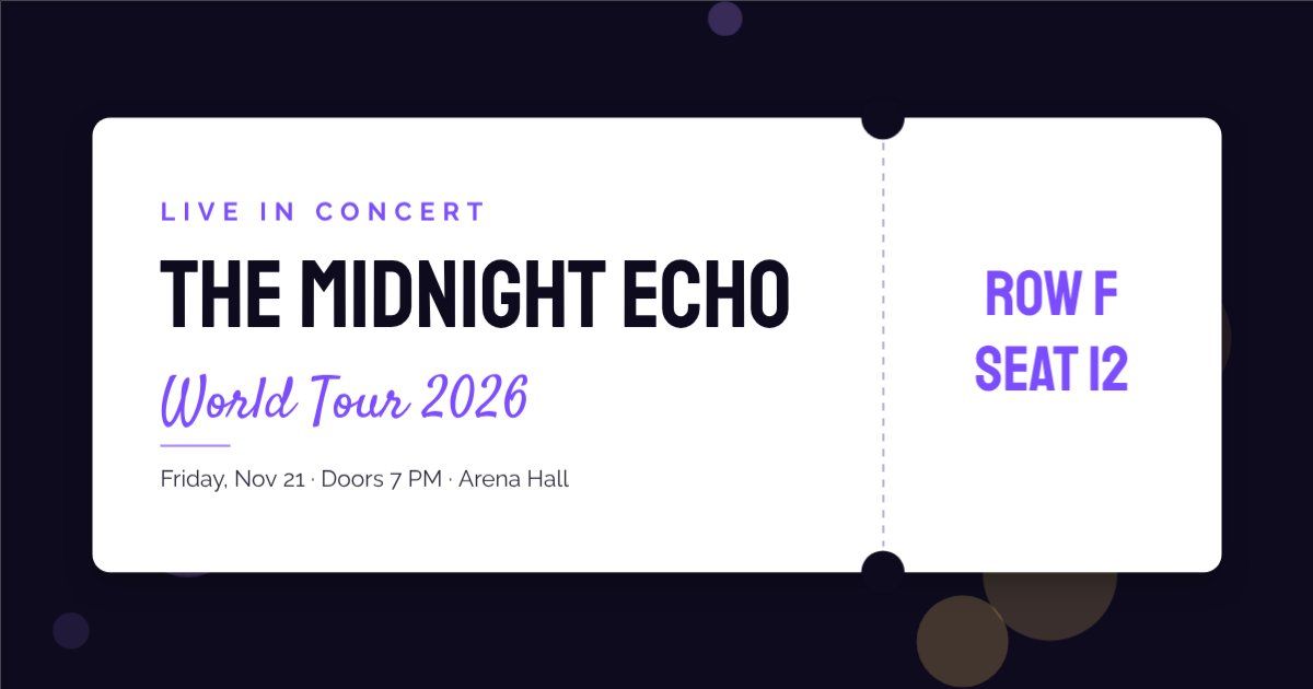 Live Concert Ticket — editable events template