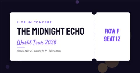 Live Concert Ticket template