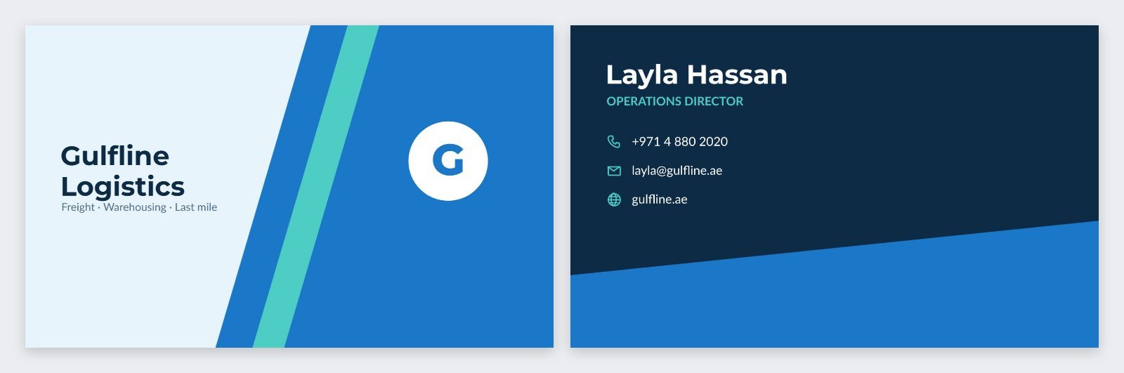 Logistics Diagonal Card — editable business template