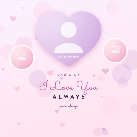 Lovers Pastel Heart Photo Square Post template