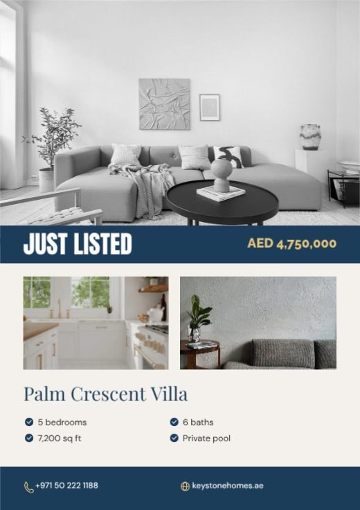 Luxury Villa Just Listed Real Estate Flyer template