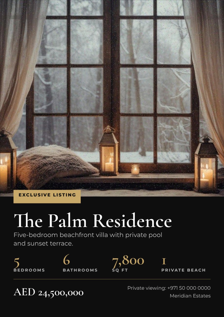 Luxury Villa Listing Flyer — editable marketing template