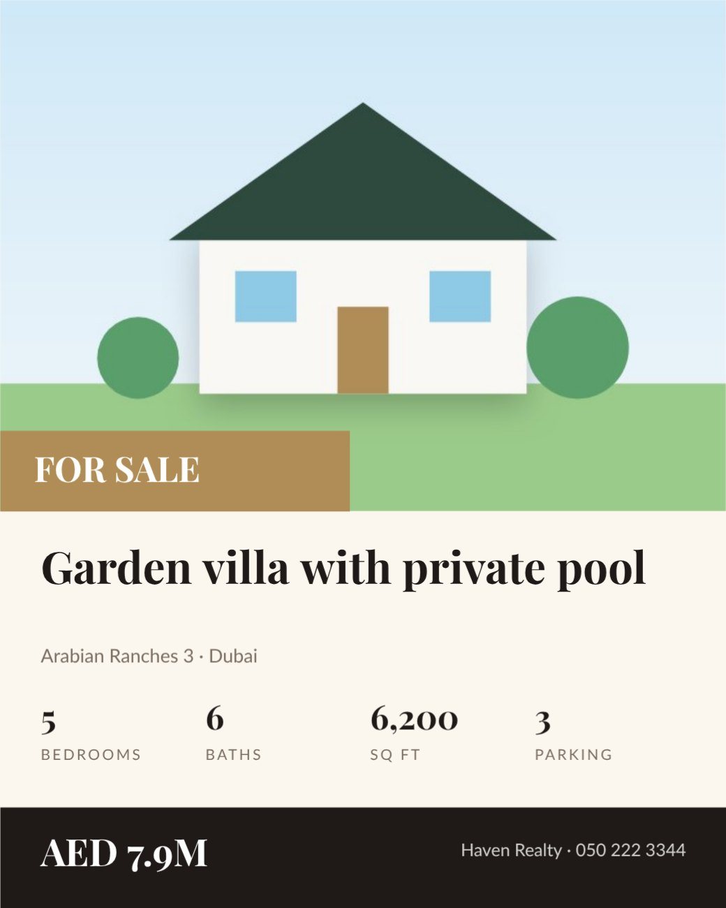 Luxury Villa Listing Post — editable marketing template