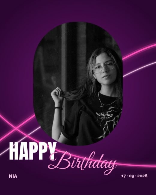 Magenta Light Ribbon Birthday Flyer