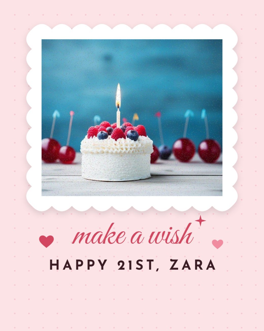 Make A Wish Cake Birthday Post — editable birthday template
