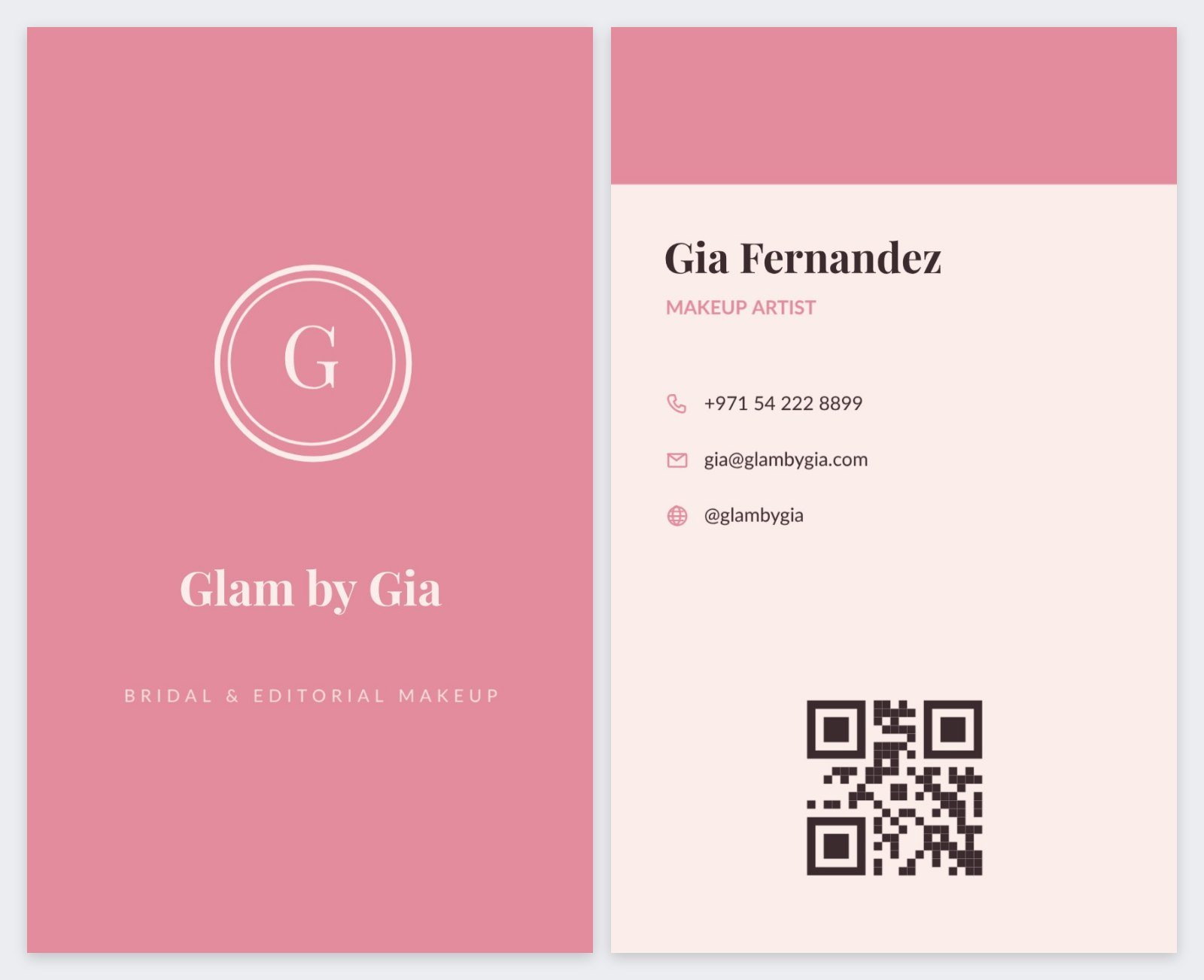 Makeup Artist Portrait Card — editable business template