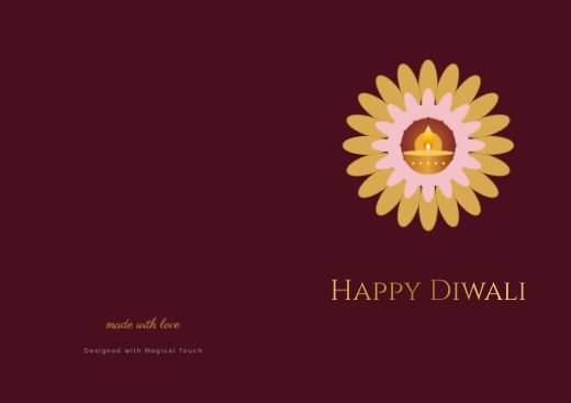 Mandala Diwali Folded Card template