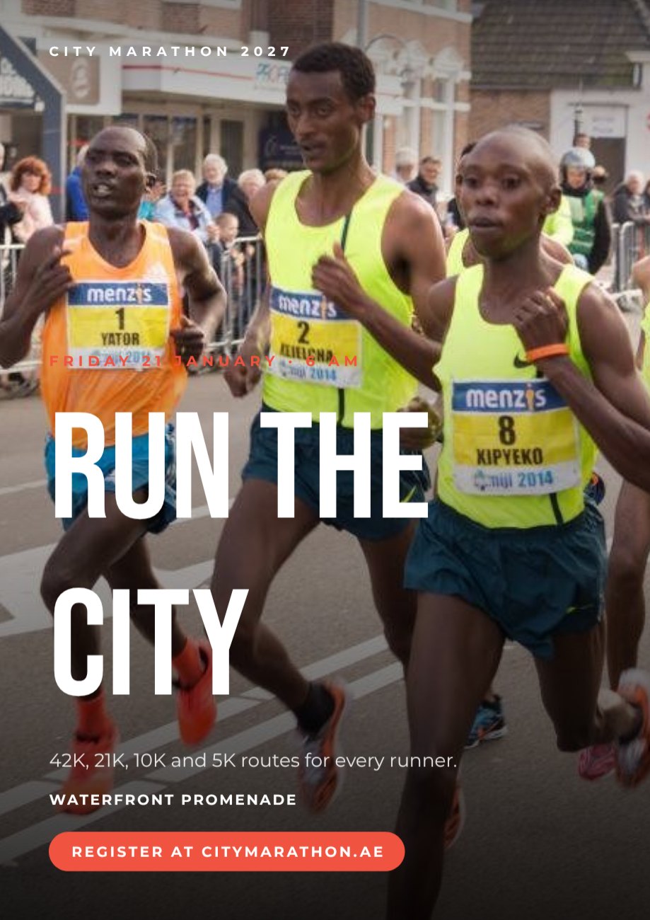 Marathon Run Poster — Free Template | Magical Touch Design
