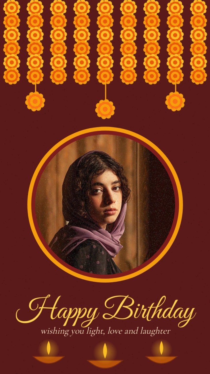Marigold And Diya Festive Birthday Story — editable birthday template