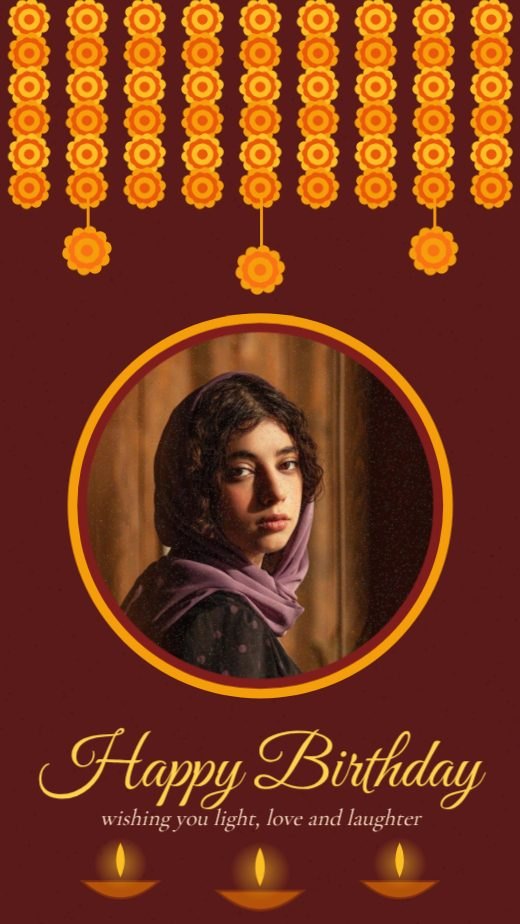 Marigold And Diya Festive Birthday Story template