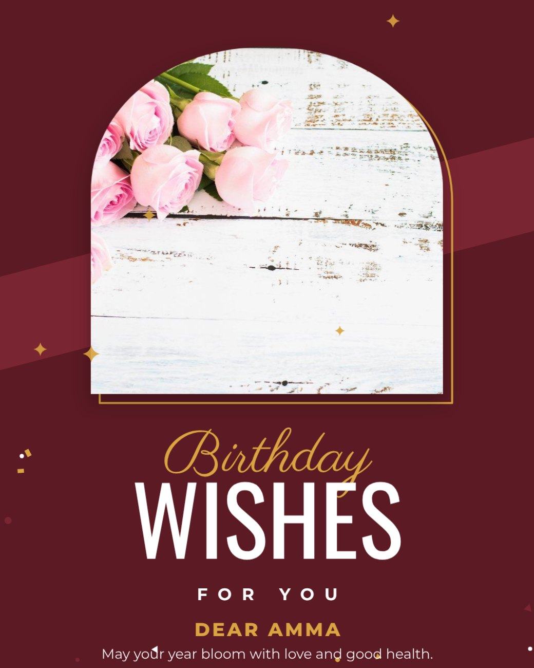Maroon Arch Birthday Wishes Post — editable birthday template