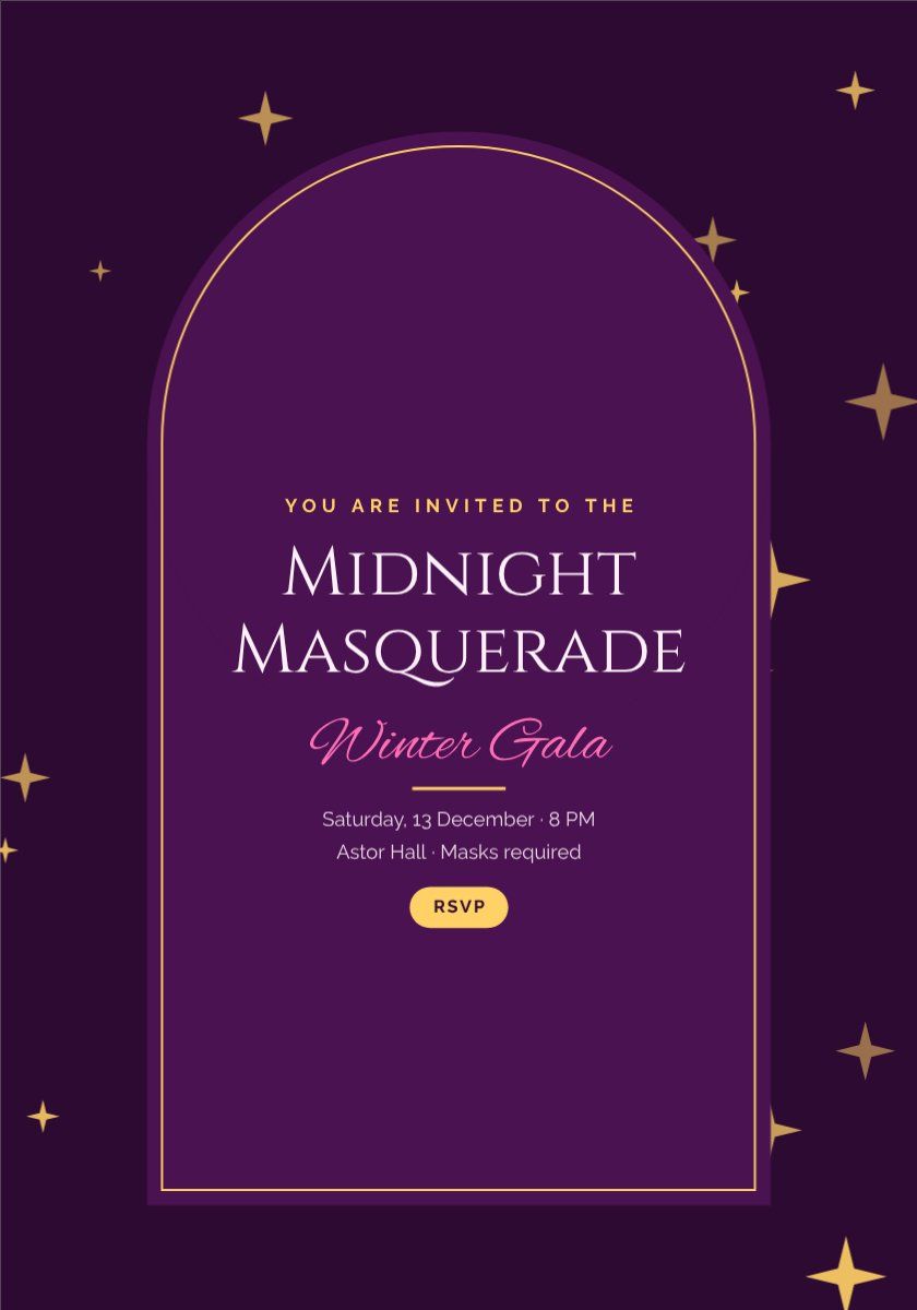 Masquerade Gala — editable events template