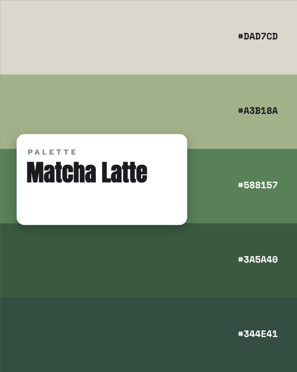Matcha Latte Colour Palette Post — editable social media template