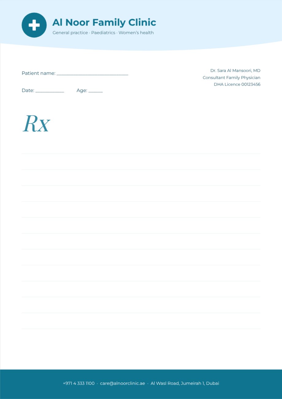 Medical Clinic Letterhead — editable business template