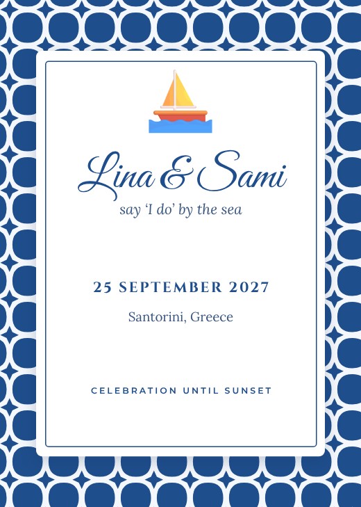 قالب بطاقة دعوة مجاني — Mediterranean Tile Invitation