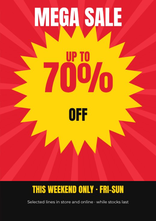 Mega Sale Burst Poster template