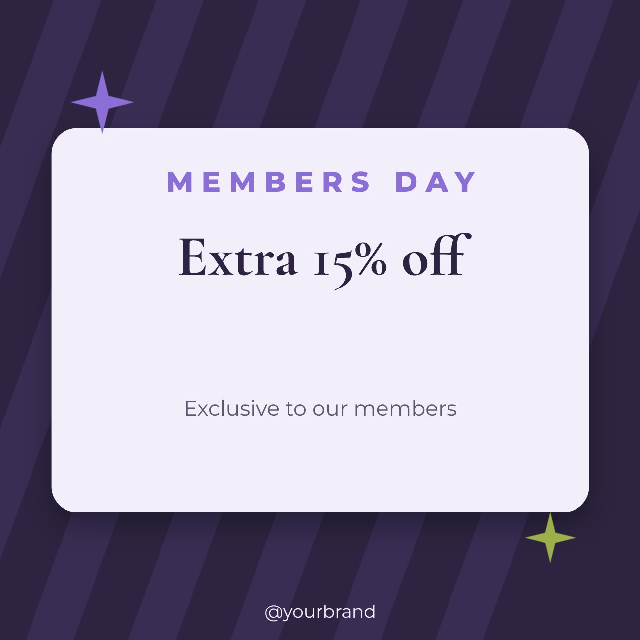 Members day Promo Post — editable marketing template