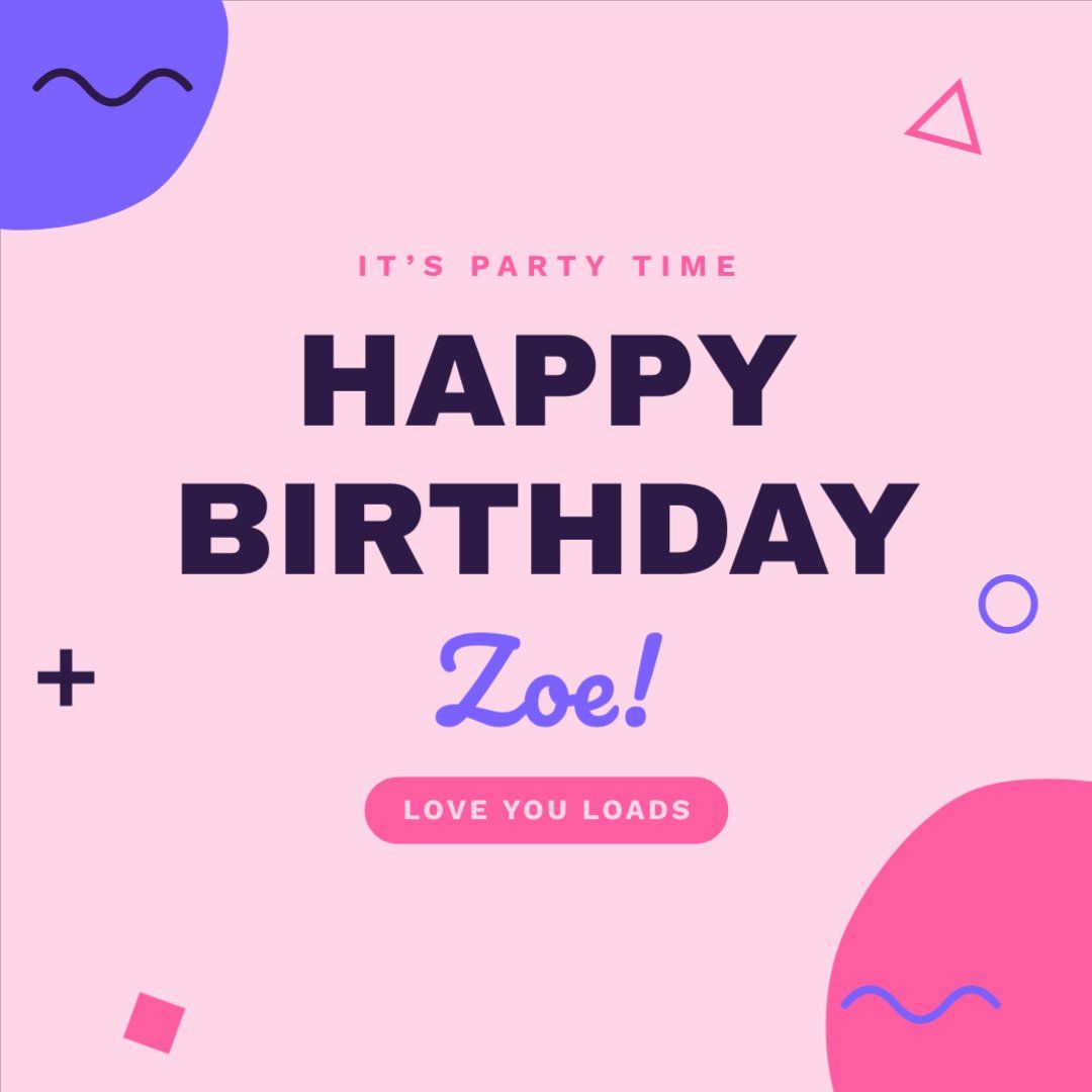 Memphis Color Pop Birthday — editable birthday template
