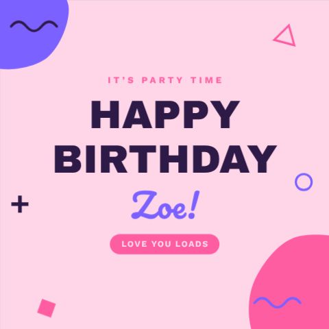 Memphis Color Pop Birthday template