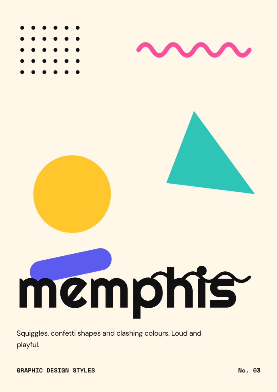 Memphis Design Style Poster — editable poster template