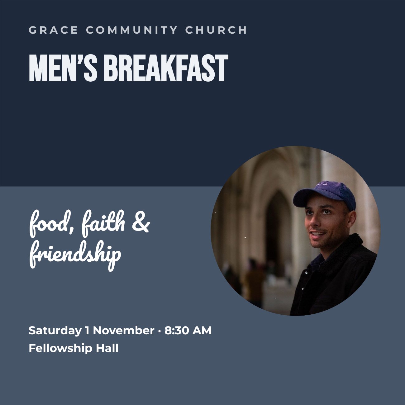 Men’s Breakfast Church Post — editable events template