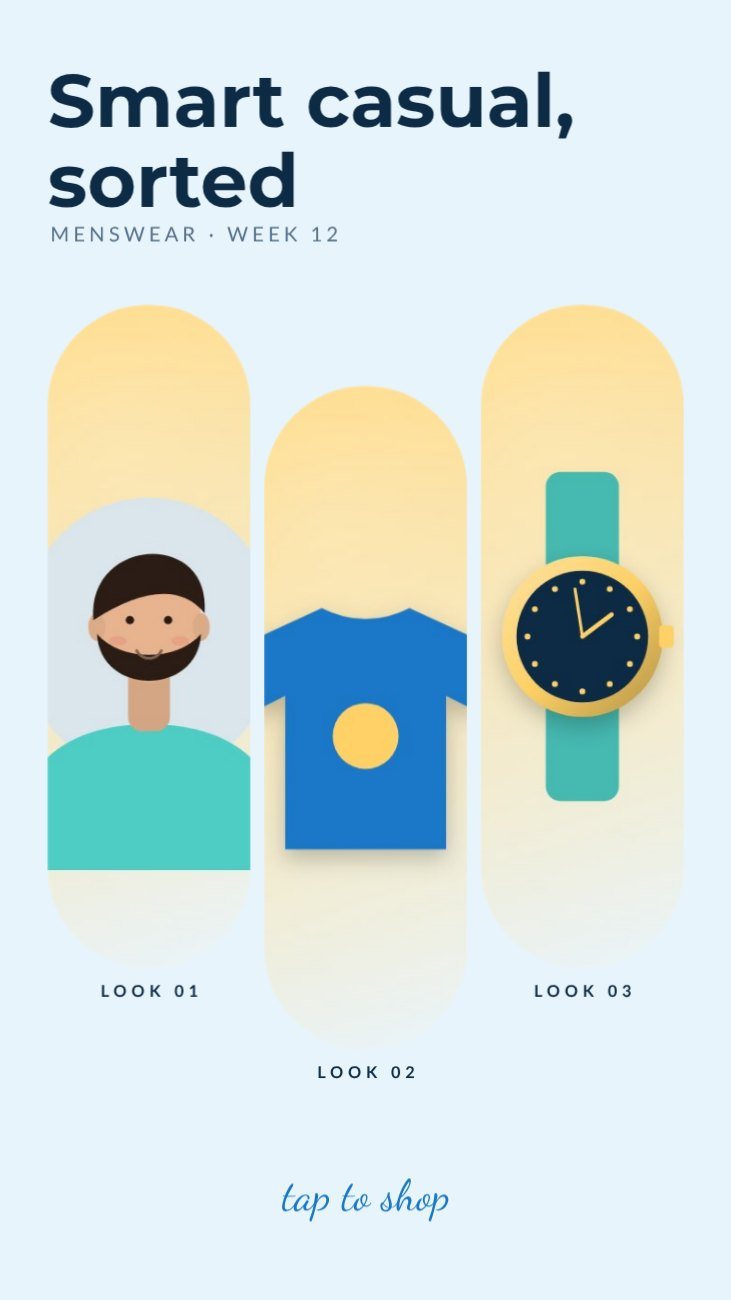 Menswear Lookbook Story — editable marketing template