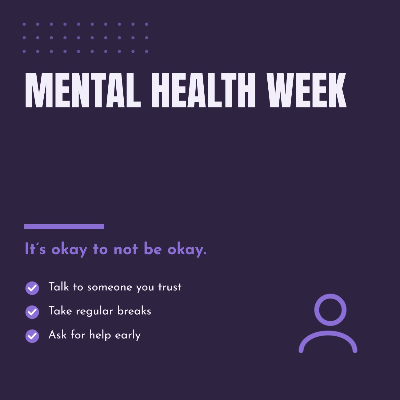 Mental Health Week Awareness Post — editable social media template