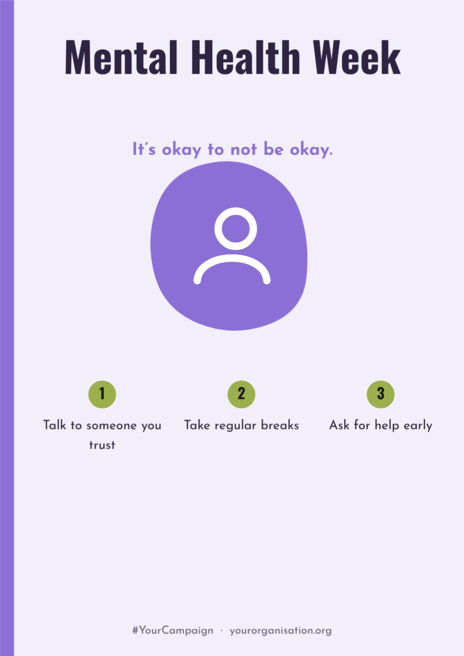 Mental Health Week Awareness Poster — editable marketing template