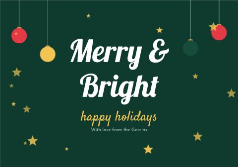 Merry and Bright Holiday Card template