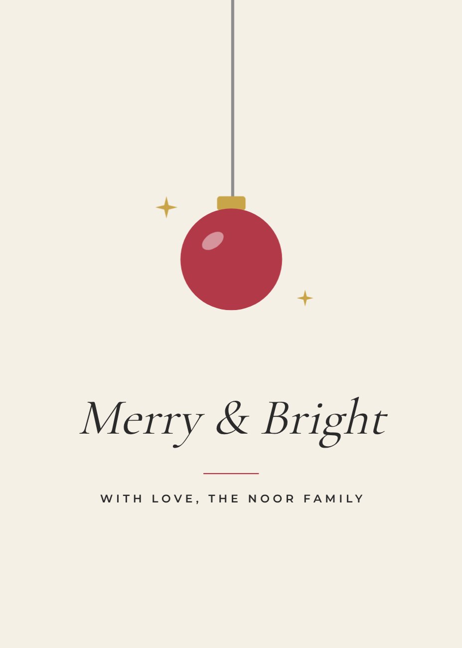 Merry & Bright Minimal Christmas Card — editable cards template